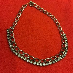 Silver with rhinestones Choker